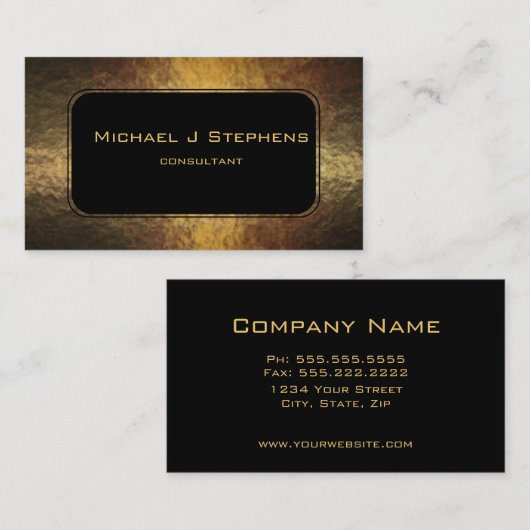 Black on Hammered Gold  Business Card 名刺 (正面/裏面)