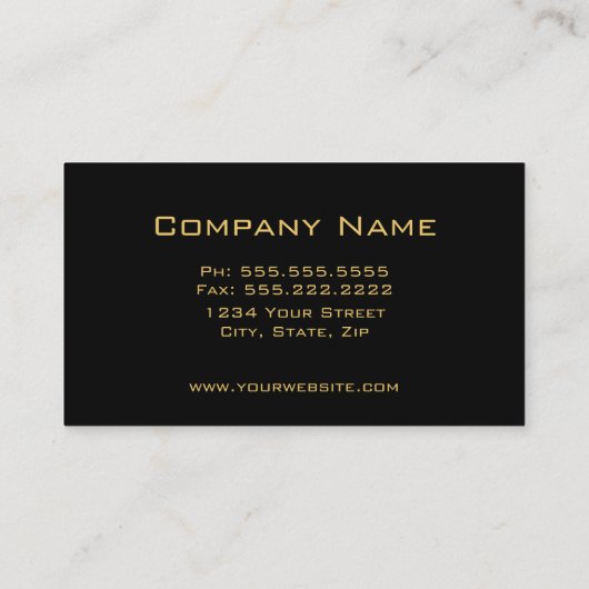 Black on Hammered Gold  Business Card 名刺 (裏面)