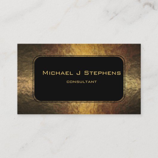 Black on Hammered Gold  Business Card 名刺 (正面)