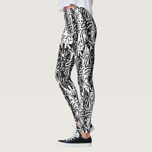 black on white avantacular leggings レギンス (左)