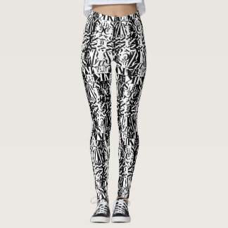 black on white avantacular leggings レギンス