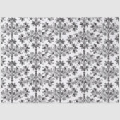 Black on White Elegant Floral Damask 薄葉紙 (正面)