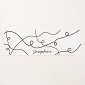 Black On White Geometric Loops Pattern And Name ヨガマット (正面(横))
