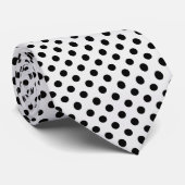 Black on White Mini Polka Dots Necktie ネクタイ (ロール)