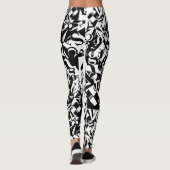 black on white on black leggings レギンス (裏面)