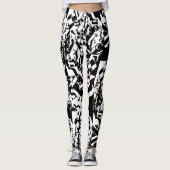 black on white on black leggings レギンス (正面)
