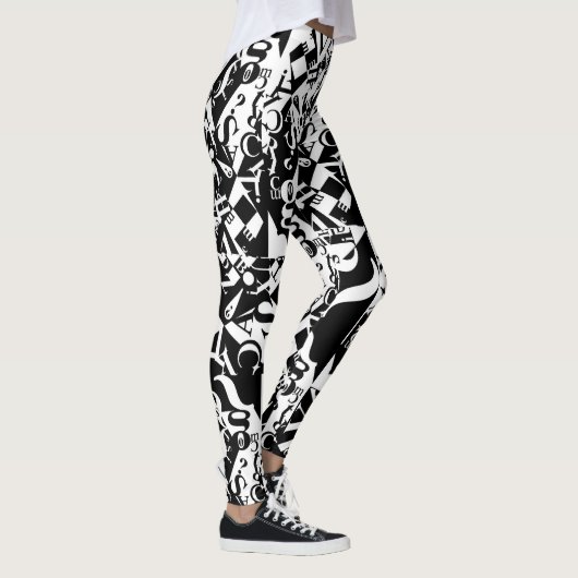 black on white on black leggings レギンス (右)