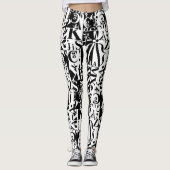black on white on black leggings レギンス (正面)