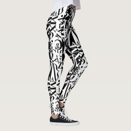 black on white on black leggings レギンス (右)