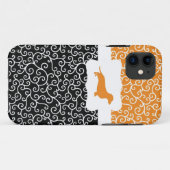 Black&Orangeはw/Dachshund渦巻きます Case-Mate iPhoneケース (裏面(横))