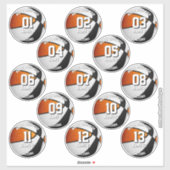 black orange basketball team stickers 13 athletes シール (シート)
