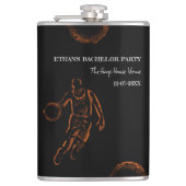 Black Orange Basketball themed party weekend フラスク (正面)