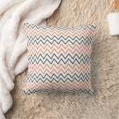 Black Orange Chevron Zigzag クッション (ブランケット)
