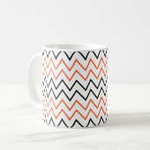 Black Orange Chevron Zigzag コーヒーマグカップ (正面左)