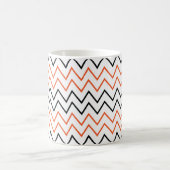 Black Orange Chevron Zigzag コーヒーマグカップ (中央)