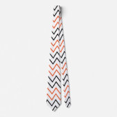 Black Orange Chevron Zigzag ネクタイ (正面)