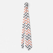 Black Orange Chevron Zigzag ネクタイ (裏面)