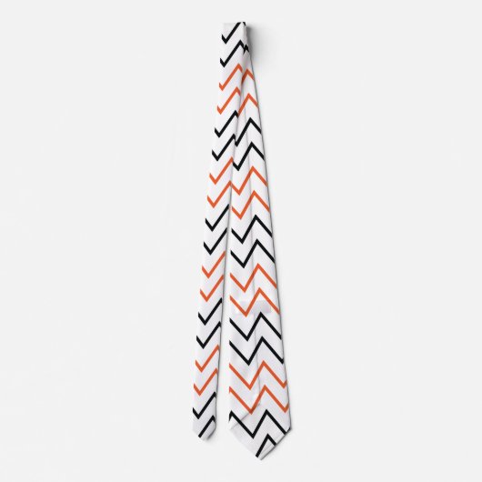 Black Orange Chevron Zigzag ネクタイ (裏面)