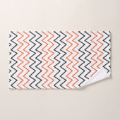 Black Orange Chevron Zigzag バスタオルセット (ハンドタオル)