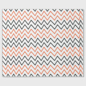 Black Orange Chevron Zigzag ラッピングペーパー (フラット)