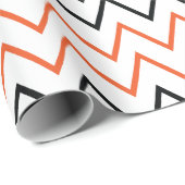Black Orange Chevron Zigzag ラッピングペーパー (ロールコーナー)