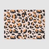 Black Orange Funky Leopard Print Decoupage 薄葉紙 (正面)