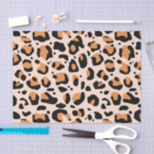 Black Orange Funky Leopard Print Decoupage 薄葉紙 (クラフト)