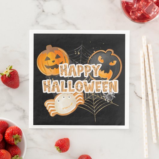 BLACK ORANGE HAPPY HALLOWEEN COOKIES (インサイチュ)