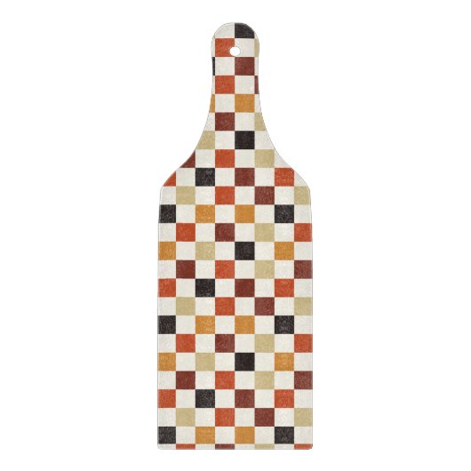 BLACK ORANGE RED BROWN FALL CUBES カッティングボード (正面)