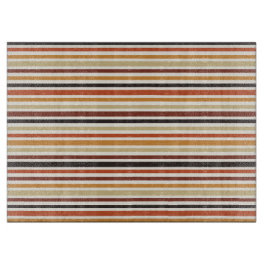 BLACK ORANGE RED BROWN FALL STRIPES カッティングボード
