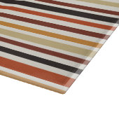 BLACK ORANGE RED BROWN FALL STRIPES カッティングボード (角)