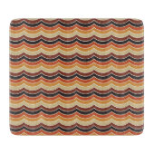 BLACK ORANGE RED BROWN FALL WAVES カッティングボード (正面)