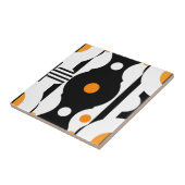 Black Orange Retro Mod Geometric タイル (側面)