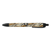 Black Orange Tiger Stripes Pattern Monogram 黒ボールペン (ボトム)