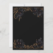 Black orchids Gothic Floral Birthday Invitation 招待状 (裏面)