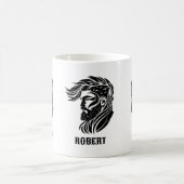 Black ornamental barber logo コーヒーマグカップ (中央)