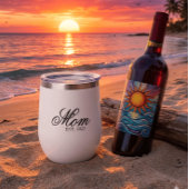 Black Ornate Script Established Mom