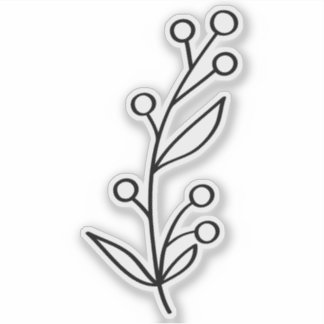 Black Outline Berry Custom Cut  シール