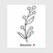 Black Outline Berry Custom Cut  シール (シート)