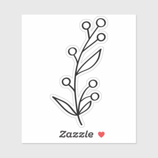 Black Outline Berry Custom Cut シール (シート)