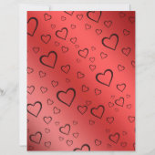 Black Outlines Hearts on Red Ombre Scrapbook Paper (正面)