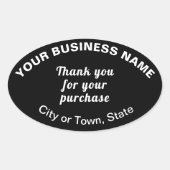 Black Oval Stickerをご購入いただき、ありがとうございます 楕円形シール (正面)