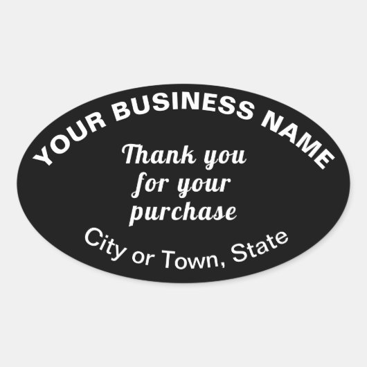 Black Oval Stickerをご購入いただき、ありがとうございます 楕円形シール (正面)