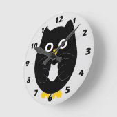 Black Owl Design ラウンド壁時計 (傾斜)
