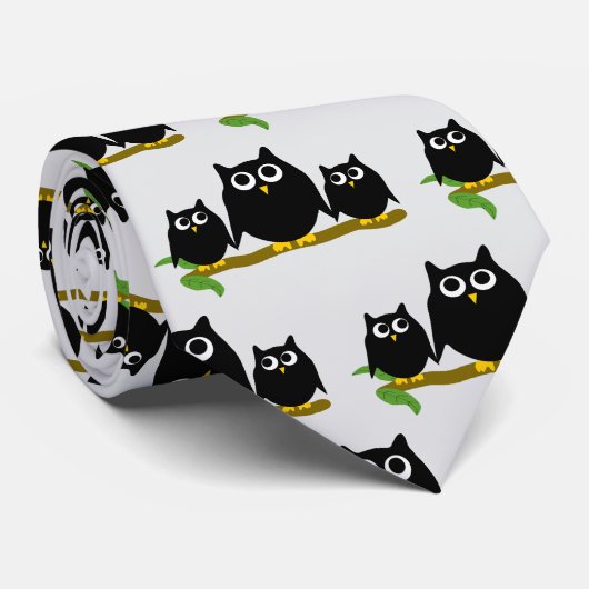 Black Owls Design Any Colour Background ネクタイ (ロール)