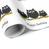 Black Owls Design Birthday Gift ラッピングペーパー (ロールコーナー)