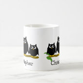 Black Owls Design Personalised コーヒーマグカップ (中央)