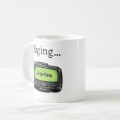 Black Pager Personalized Name Funny Gift Mug コーヒーマグカップ (正面左)