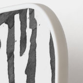 Black Paint Drop Stripes Pattern ピックルボールラケット (左詳細)
