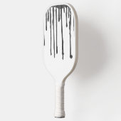 Black Paint Drop Stripes Pattern ピックルボールラケット (左)